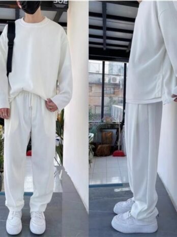 2 Piece Set Men Loose Fit Tracksuit Men Fashion Clothing