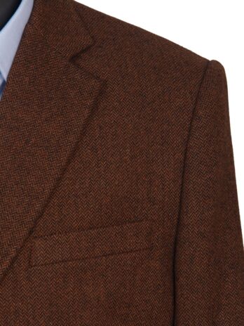 Dark Coffee Brown Herringbone  Tailor Made Jacket