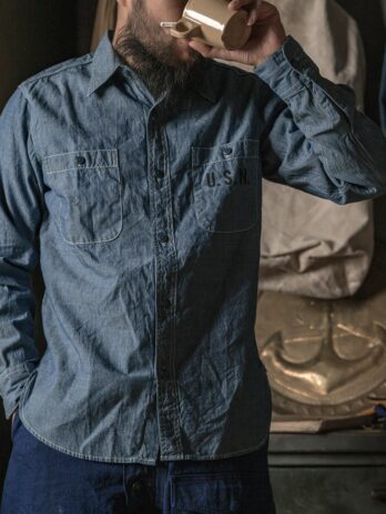 Work Shirt Naval Long Sleeve Utility Shirt Blue