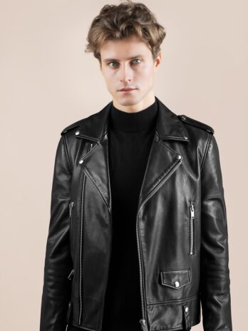 Mens Genuine Leather Fashion  Jacket