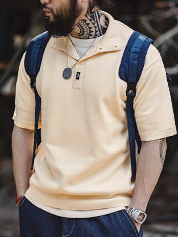 Casual Lapel Knit Polo T Shirt