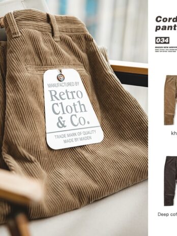 Maden Japanese Retro Loose Corduroy Pants