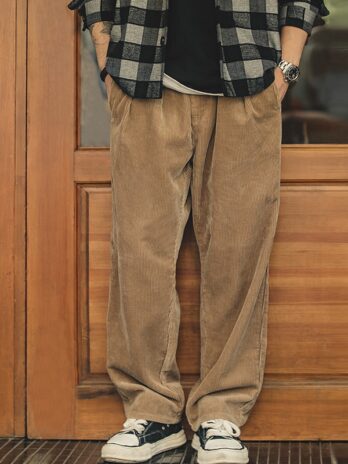 Maden Japanese Retro Loose Corduroy Pants